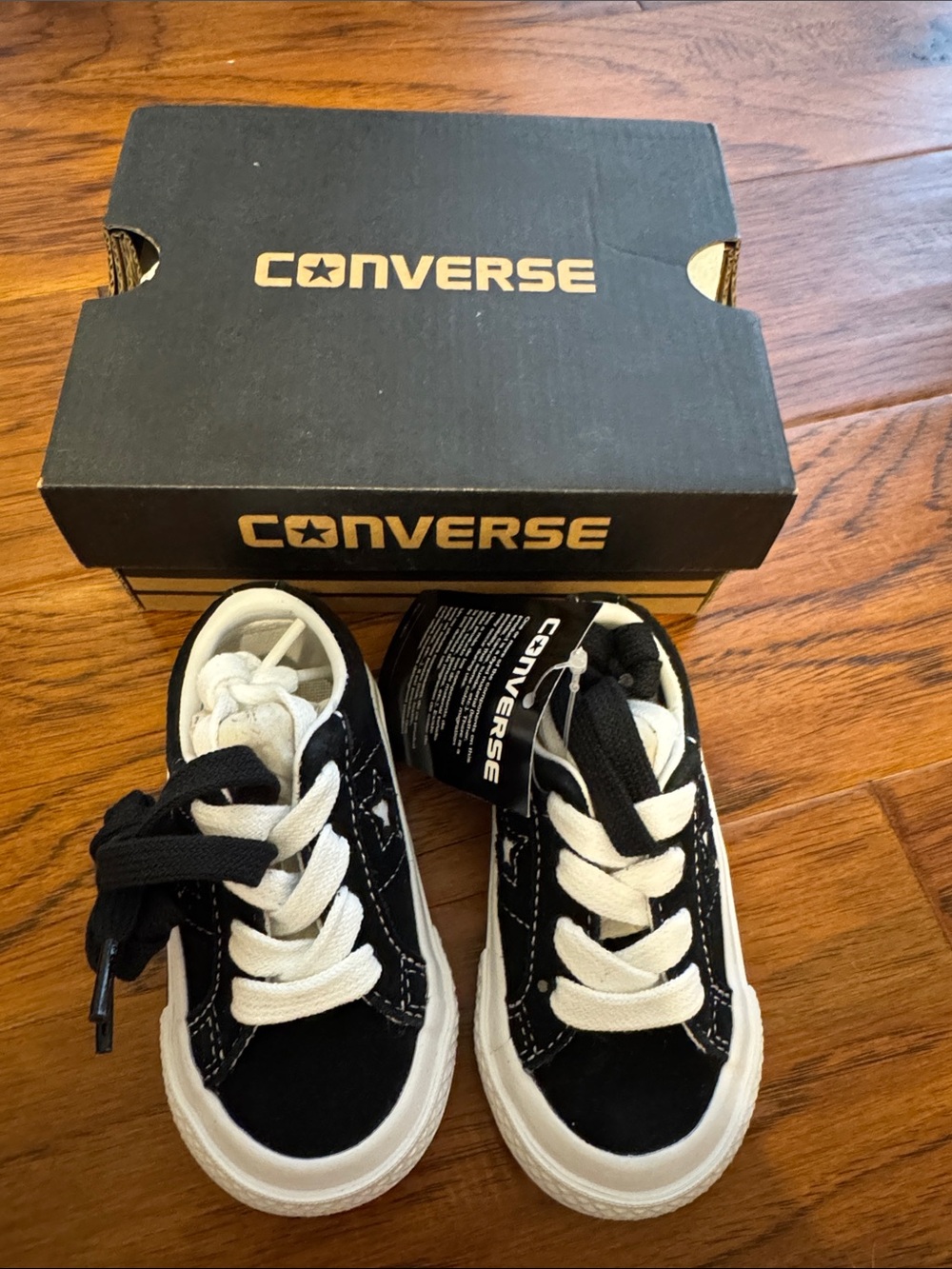 NWT Converse Kids Black and White Low-Top Sneakers